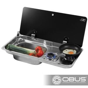 Obus Karavan Can Tek Gözlü Kombinasyonlu Ocak (Sol Evye/Sağ Ocak)