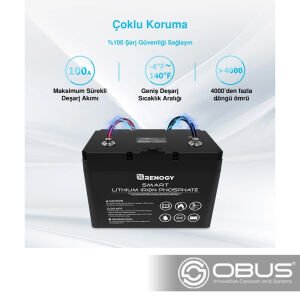 Obus Karavan Renogy Lityum Akıllı Akü 100 Ah
