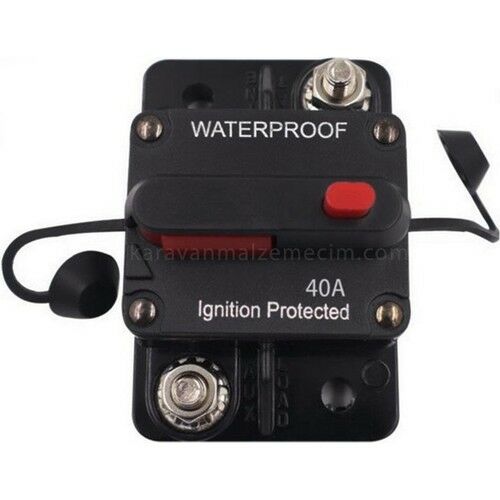 Obus Karavan Waterproof  Dc Sigorta 40 Amper Otomatik Sigorta