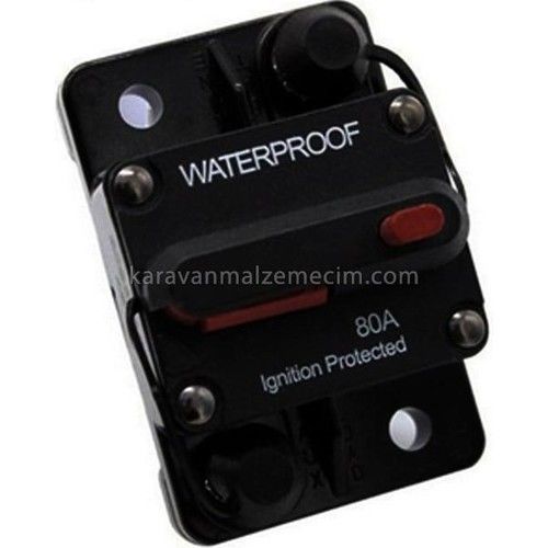 Obus Karavan Waterproof  Dc Sigorta 80 Amper Otomatik Sigorta
