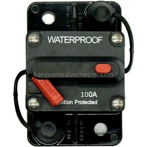 Obus Karavan  Waterproof Dc Sigorta 100 Amper Otomatik Sigorta
