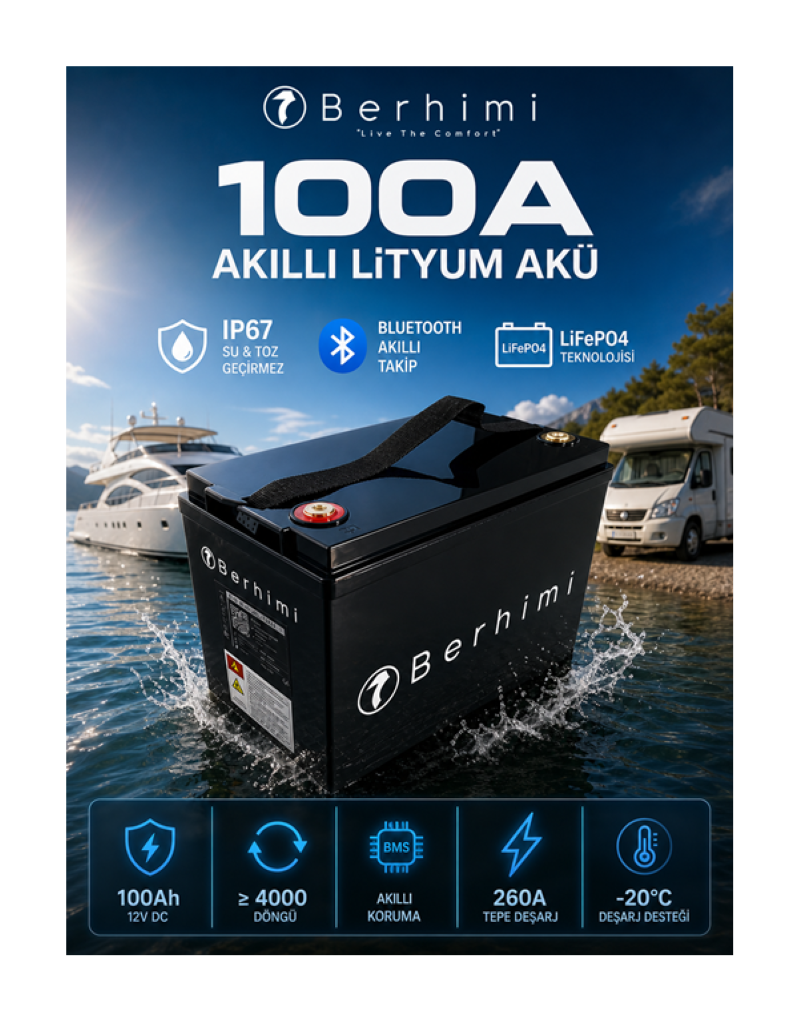 100A Smart Lityum Akü (Bluetooth)