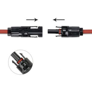 OBUS Solar Kablo 6 Mm Kırmızı-Siyah 10+10 Toplam 20 Metre- 2 Set Mc4 Konnektörlü