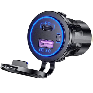 12V USB priz 30W PD USB C 18W QC 3.0 port çift araba şarjı yüzey montaj