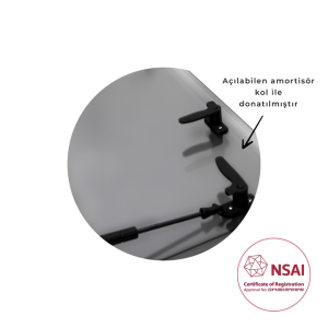 Babarvy Amortisörlü Cam - 90° açılır 120x50