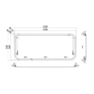 Babarvy Cam Amortisörlü Karavan Pencere & Cam 120x50 Cm - 90° açılır