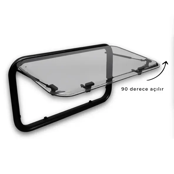 Babarvy Cam Amortisörlü Karavan Pencere & Cam 120x50 Cm - 90° açılır