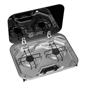 Dometic PI8022 İki Gözlü Gazlı Ocak Cam Kapaklı 480x370 mm