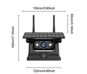 Solar Şarjlı Wireless Karavan Geri Görüş Kamerası 1080P - Premium
