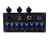 4'LÜ IŞIKLI SİGORTALI KARAVAN PANELİ USB+ÇAKMAKLIK/	12CM-13CM