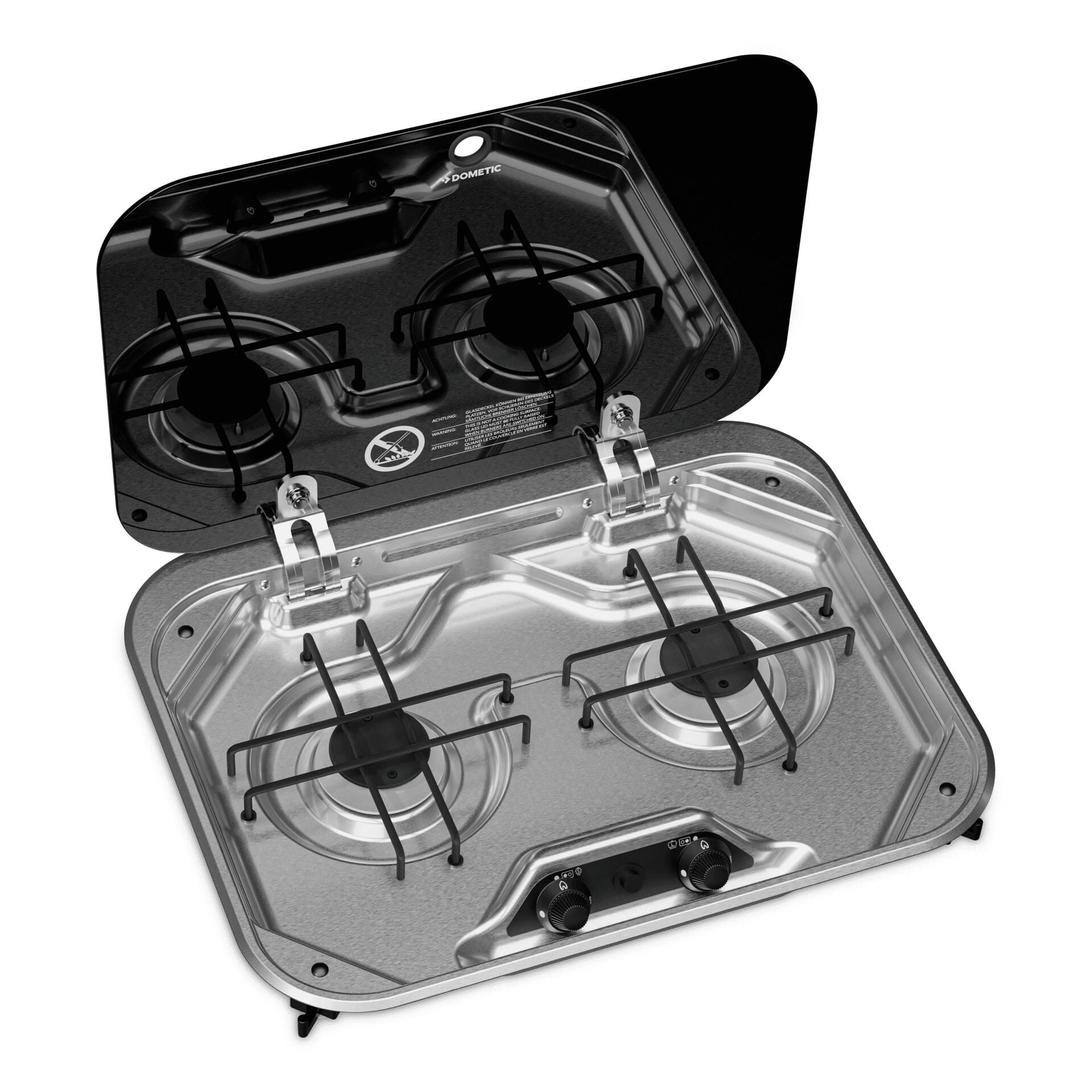 Dometic PI8022 İki Gözlü Gazlı Ocak Cam Kapaklı 480x370 mm