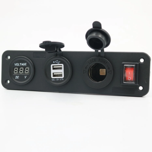 KAMYON TEKNE KARAVAN ŞARJI ÇİFT USB VOLTMETRE ÇAKMAKLIK ON/OFF  PANEL