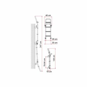 Obus Karavan Fiamma Deluxe 8 Adımlı Katlanır Merdiven