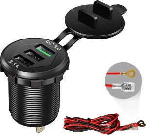 Dc 12V 24V Panel montaj 3 Usb bağlantı noktaları 2 usb-bir 3.1A + tip-c Pd3.0 araç şarj soketi