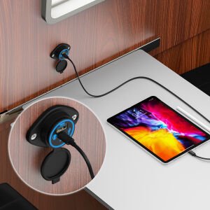 Dc 12V 24V Panel montaj 3 Usb bağlantı noktaları 2 usb-bir 3.1A + tip-c Pd3.0 araç şarj soketi