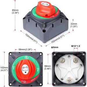 OBUS KARAVAN /TEKNE AKÜ ŞALTERİ 500A 3P 1+2 ÇİFT DEVRELİ IC-275D-2