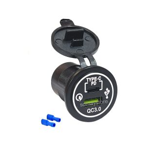 OBUS KARAVAN Pano Tipi USB 3.0 + Type-C Soket 12-24V - TYPE-C 30W - USB 18WIC-266C-5