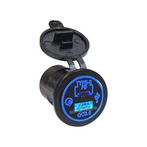 OBUS KARAVAN Pano Tipi USB 3.0 + Type-C Soket 12-24V - TYPE-C 30W - USB 18WIC-266C-5
