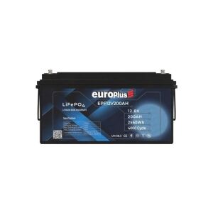Europlus 12.8V/200Ah LiFePO4 Smart Akü – 4000 Cycle