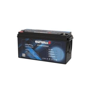 Europlus 12.8V/200Ah LiFePO4 Smart Akü – 4000 Cycle