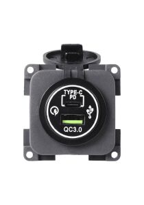 Obus Karavan Cbe Type-c + 3a Usb-a Kapaklı Şarj Soketi Mp2usbc/g 12v 3a