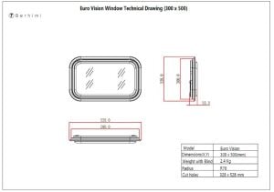 Berhimi Amortisörlü Karavan Penceresi & Karavan Camı 30x50 cm (Beyaz) Perde-Sineklik Dahil
