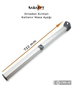 OBUS KARAVAN MASA AYAĞI ORTADAN KIRMALI KATLANIR MASA AYAĞI 722MM BABARVY
