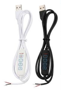 USB UÇLU DİMMER ARAPUAR KABLOSU 2 Mt. IC-192K (Siyah)