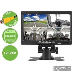 Obus EV-M600E Ecoview Dört Video Girişli Güneşlikli Analog 7 Inch Araç Monitörü