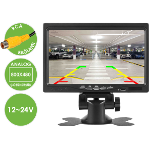 Obus EV-M500E Ecoview Çift Video Girişli Güneşlikli Analog 7 Inch Araç Monitörü