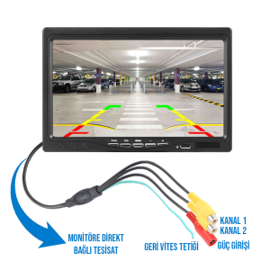 Obus EV-M500E Ecoview Çift Video Girişli Güneşlikli Analog 7 Inch Araç Monitörü