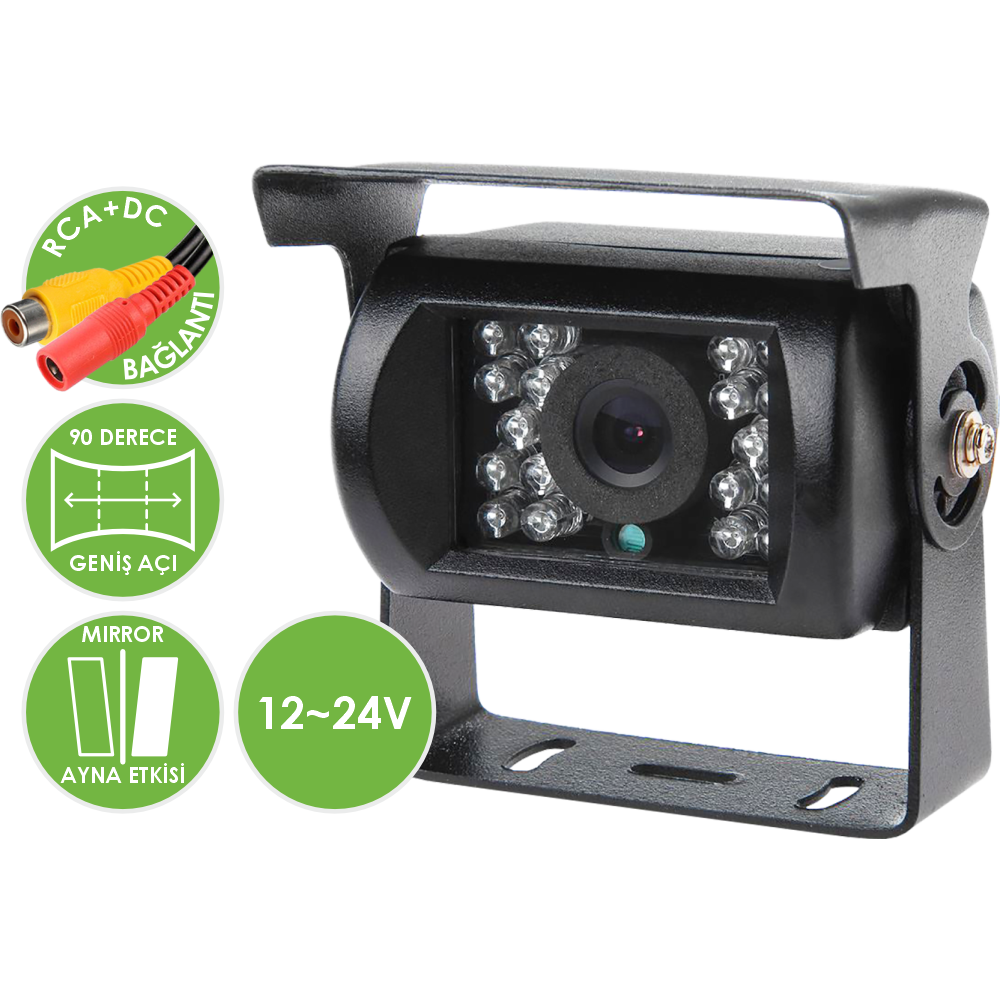 Obus EV-112E Ecoview 480 TVLine Analog Gece Görüşlü Geri Görüş Araç Kamerası