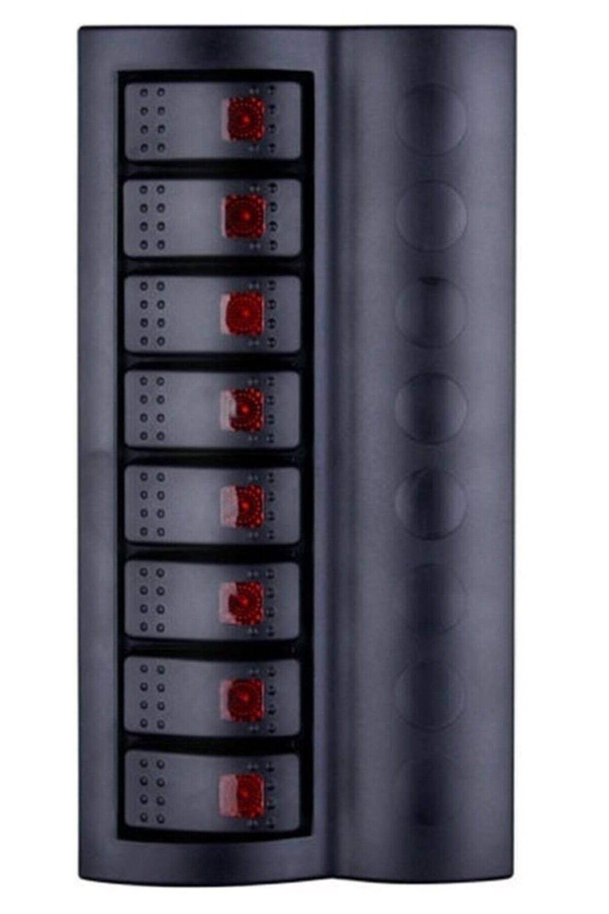 8'li Switch Panel Işıklı Ve Otomatik Sigortalı