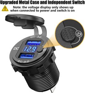 Dc 12V 24V Panel montaj 3 Usb bağlantı noktaları 2 usb-bir 3.1A + tip-c Pd3.0 araç şarj soketi