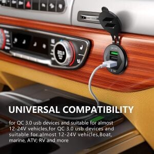 Dc 12V 24V Panel montaj 3 Usb bağlantı noktaları 2 usb-bir 3.1A + tip-c Pd3.0 araç şarj soketi