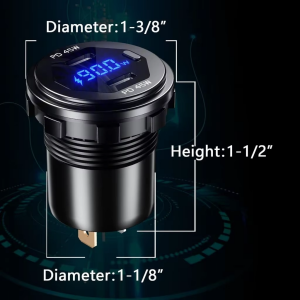 İki Usb Type-A + Bir Usb Type-C Şarj Cihazı (On - Off Anahtarlı Mavi Işıklı)  Max. Output Power : 90W (5V-5A, 9V-2A, 12V-4A)